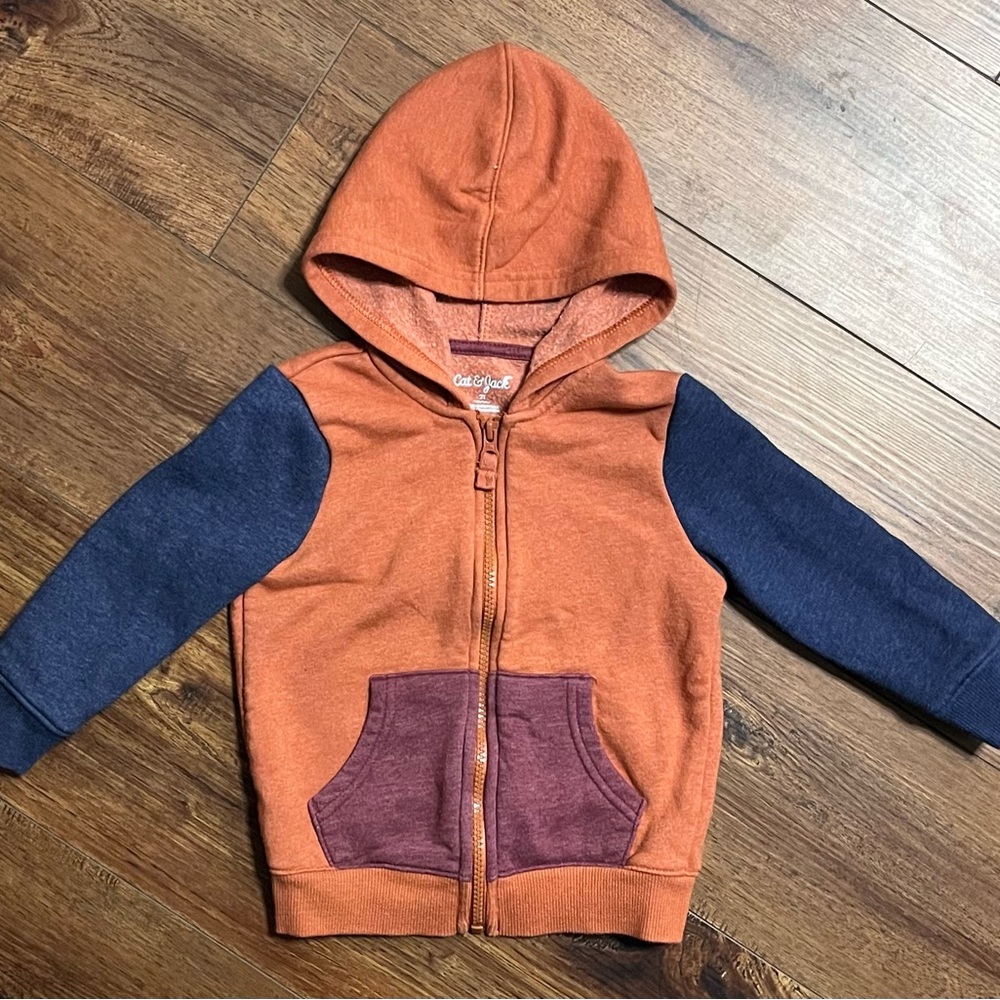 Cat & Jack Orange and Navy Kids Hoodie